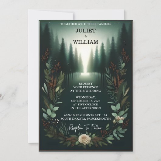 Jetzt Forest Nature Garden Pflanze Dunkelgrüne Hoc Einladung (Vorderseite)