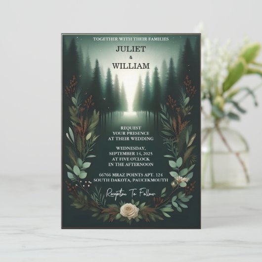 Jetzt Forest Nature Garden Pflanze Dunkelgrüne Hoc Einladung (Stehend Vorderseite)