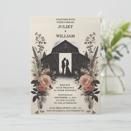 Jetzt Garten Blumen Frühlingswald Boho Rustikale H Einladung (Stehend Vorderseite)