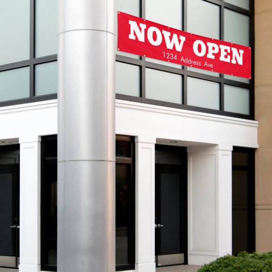 Jetzt geöffnet - Benutzerdefiniertes wettersichere Banner (Äußeres Gebäude)