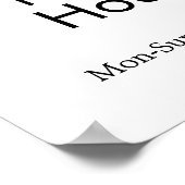 Jetzt geöffnet Geschäftseröffnungszeiten Poster (Ecke)