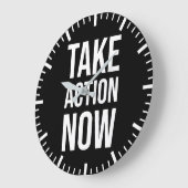 Jetzt handeln - Erfolg Motivierend Große Wanduhr (Winkel)