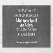 Jetzt handeln überraschend - Vorschlag von Funny B Bierflaschenetikett (Einzelnes Label)