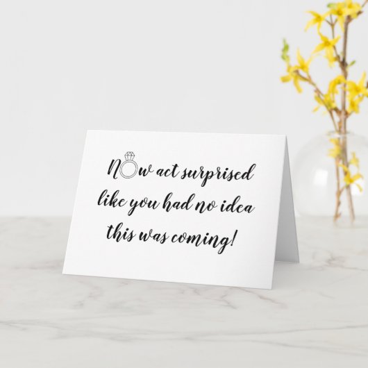 Jetzt handeln überrascht bridmaid Vorschlag gefalt Karte (Gelbe Blume)