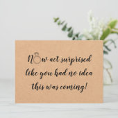 Jetzt handeln überrascht Vorschlag für eine Pausch Karte (Stehend Vorderseite)