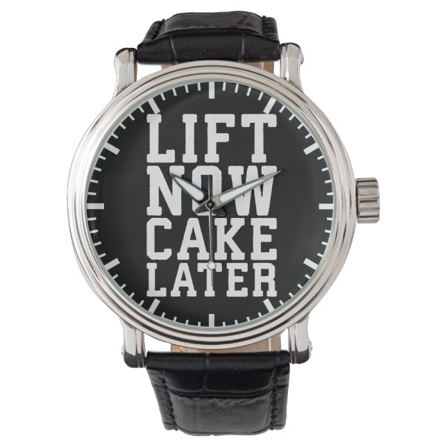 Jetzt heben, Kuchen später - Carbs- Funny Workout Armbanduhr (Vorderseite)