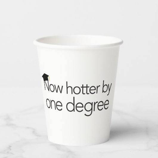 Jetzt heißer durch einen Grad Papier-Cup Pappbecher (Vorderseite)