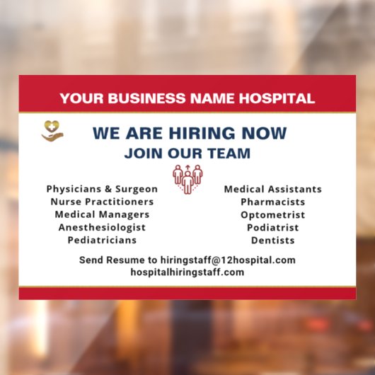 Jetzt Hilfe für Gewollt Mitarbeiter einstellen Fensteraufkleber (Blatt 2)