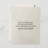 Jetzt Ihre Antwort Zitat Minimalistisch Postkarte (Vorne/Hinten)