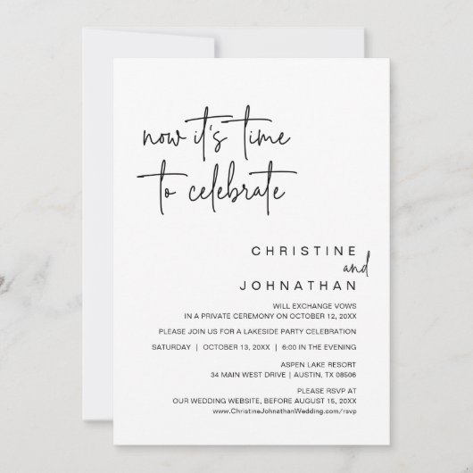 Jetzt ist es an der Zeit, das Party der Hochzeitsf Einladung (Vorderseite)