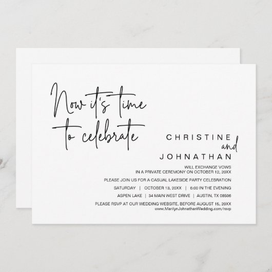 Jetzt ist es an der Zeit, das Party der Hochzeitsf Einladung (Vorne/Hinten)