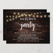 Jetzt ist es Zeit zum Party, rustikale Elopement Einladung (Vorne/Hinten)