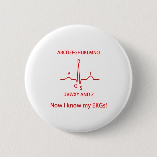 Jetzt kenne ich meine EKGs Ärztin für Krankenpfleg Button (Vorderseite)