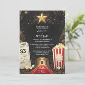 Jetzt Kino Retro Movie Ticket am beliebtesten Hoch Einladung (Stehend Vorderseite)