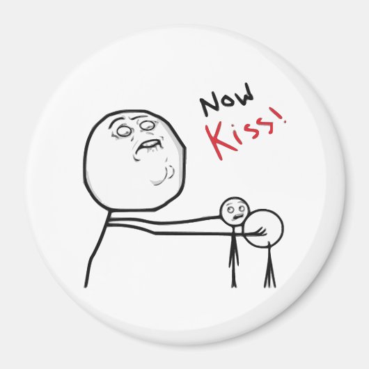 Jetzt Kiss Rage Face Comic Meme Magnet (Vorne)