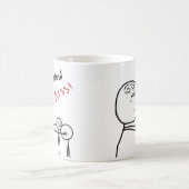 Jetzt Kuss-Raserei-Gesichts-Comic Meme Kaffeetasse (Mittel)