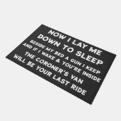 JETZT LAGE ICH MICH ZUM SCHLAFEN. FUßMATTE (Schrägansicht)