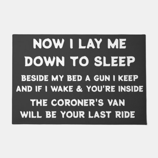 JETZT LAGE ICH MICH ZUM SCHLAFEN. FUßMATTE (Vorderseite)