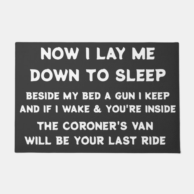 JETZT LAGE ICH MICH ZUM SCHLAFEN. FUßMATTE (Vorderseite)