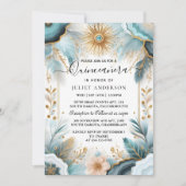 Jetzt Lamp Ivory Ice Sky Gold Light Blue Quinceane Einladung (Vorderseite)