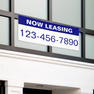 Jetzt Leasing Blue White Large Digit Telefonnummer Banner