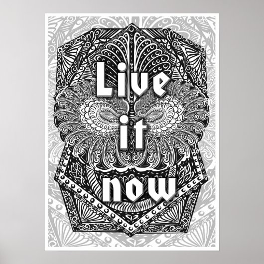 Jetzt live - Positives Zitat Poster (Vorne)