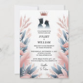 Jetzt Long Tulle Regal Royal Glam Blush Pink Weddi Einladung (Vorderseite)