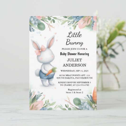 Jetzt Mama, Ohr Hop Blau etwas Sonnendusche zu sei Einladung (Stehend Vorderseite)