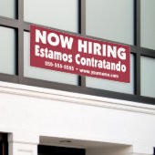 Jetzt mieten / Estamos Contratandando Spanisches B Banner (Äußeres Gebäude)