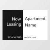 Jetzt mit dem Leasing von Schwarz-Weiß-Wohnung Nam Fensteraufkleber (Blatt)