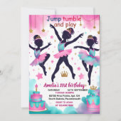 jetzt moderne niedlich Jump Girl Gymnastik 10. Geb Einladung (Vorderseite)