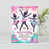 jetzt moderne niedlich Jump Girl Gymnastik 10. Geb Einladung (Stehend Vorderseite)