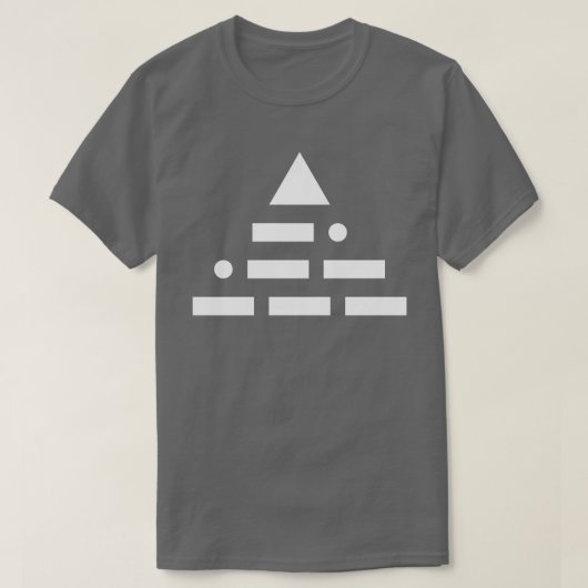 JETZT (Morsealphabet) Pyramideweiß T-Shirt (Design vorne)