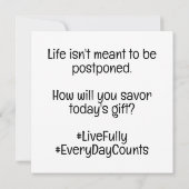 JETZT nicht später Karte (Rückseite)