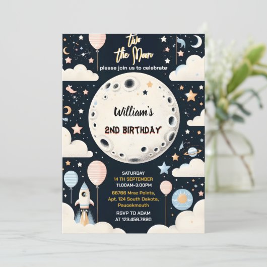 Jetzt Niedlicher Nachthimmel des Zweiten Weltkrieg Einladung (Stehend Vorderseite)