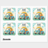 jetzt noch ein niedliches Golfloch in einem ersten Quadratischer Aufkleber (Blatt)