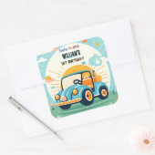 jetzt noch ein niedliches Golfloch in einem ersten Quadratischer Aufkleber (Umschlag)