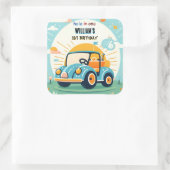 jetzt noch ein niedliches Golfloch in einem ersten Quadratischer Aufkleber (Tasche)