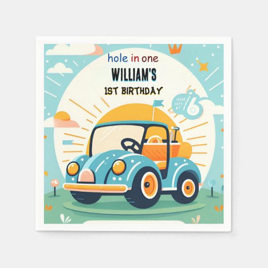 jetzt noch ein niedliches Golfloch in einem ersten Serviette (Vorderseite)