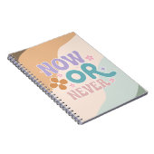 Jetzt oder nie inspirierende Zitat farbige Pastete Notizblock (Rechte Seite)