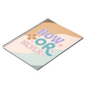 Jetzt oder nie inspirierende Zitat farbige Pastete Notizblock (Linke Seite)