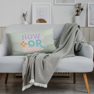 Jetzt oder nie inspirierendes Zitat Aquamarine grü Dekokissen