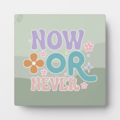 Jetzt oder nie inspirierendes Zitat Aquamarine grü Fotoplatte (Vorderseite)