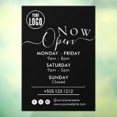 Jetzt öffnen | BLACK-Logo für die Geschäftsöffnung Fensteraufkleber (Blatt 3)