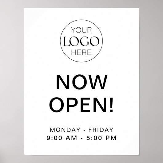 Jetzt öffnen | Öffnungszeiten für Unternehmen mit Poster (Vorne)