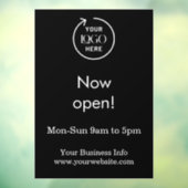 Jetzt öffnen | Schwarze Logos für Geschäftsöffnung Fensteraufkleber (Blatt 3)