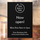 Jetzt öffnen | Schwarze Logos für Geschäftsöffnung Fensteraufkleber (Blatt 2)