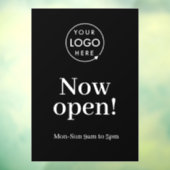 Jetzt öffnen | Schwarze Logos für Geschäftsöffnung Fensteraufkleber (Blatt 3)