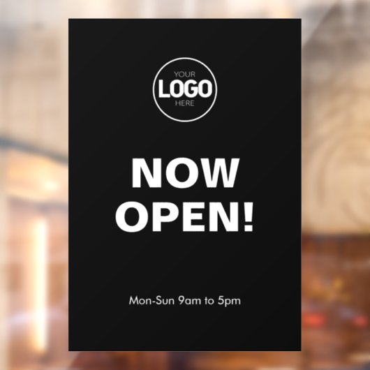 Jetzt öffnen | Schwarzes Fenster mit Logo Fensteraufkleber (Blatt 2)