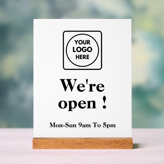 Jetzt öffnen | Unterzeichnung benutzerdefinierter Acrylschild (Neutral)